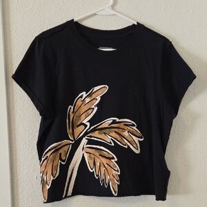 Black Graphic Palm Tree T-Shirt LouLou Avenue x Anthropologie Graphic Tee
